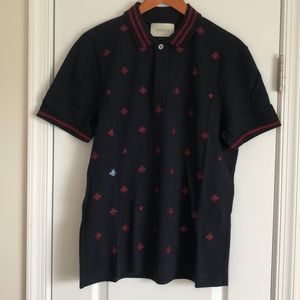 Gucci polo shirt with bees and stars